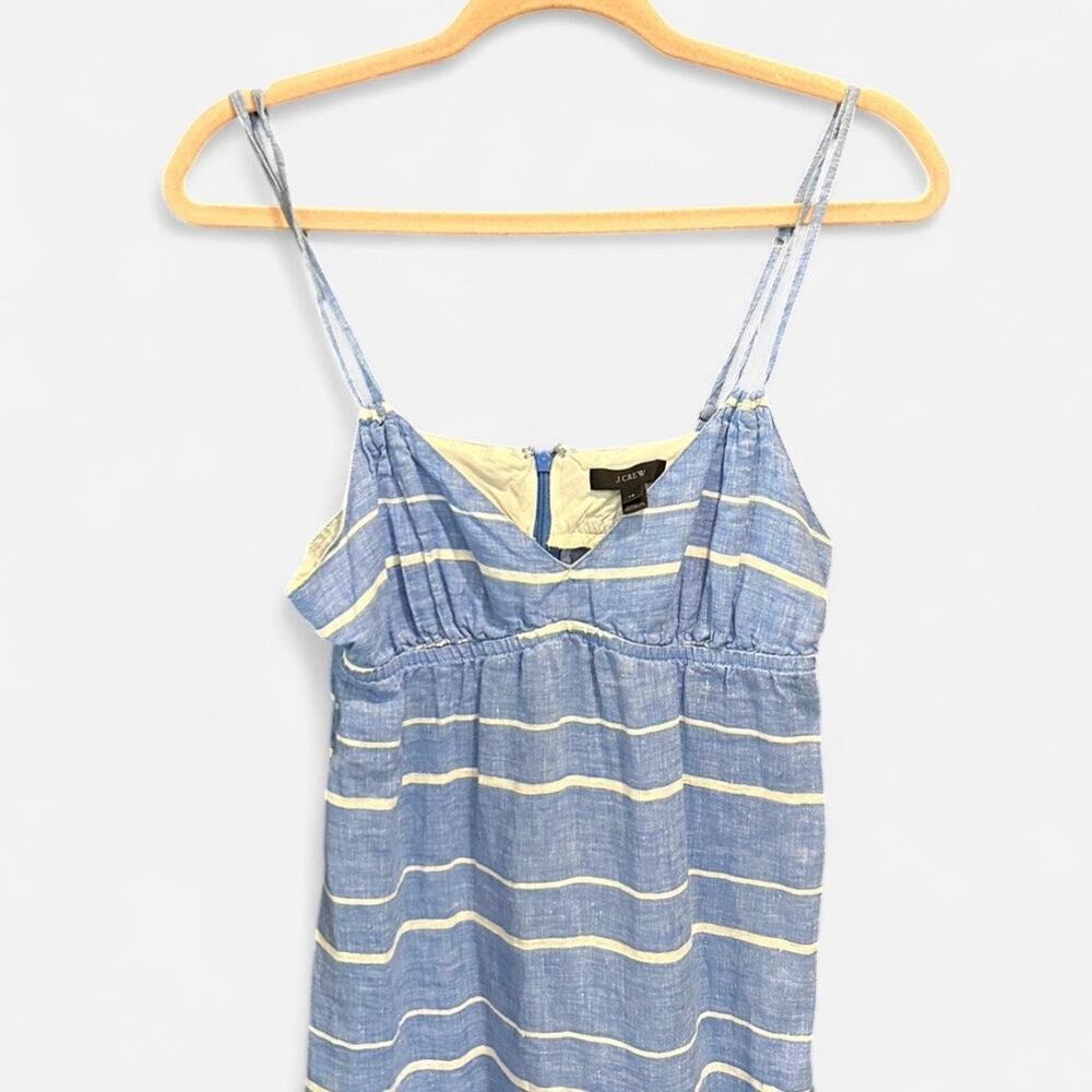 J.Crew 100% Linen Coastal Stripe Midi Dress Size XS - Picture 5 of 9